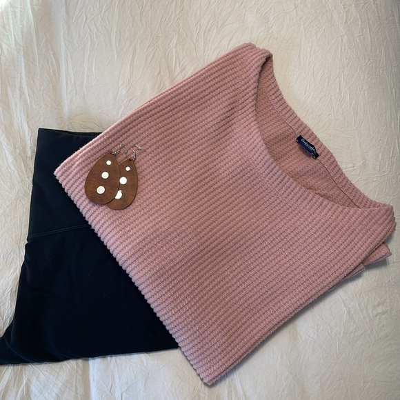 Splendid Dusty Rose Thermal Waffle Knit Top Size XXL - Picture 11 of 11